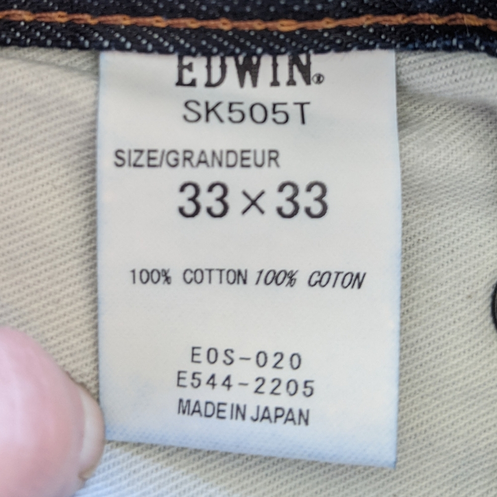Edwin Indigo Japanese Selvedge Slim Denim Jeans 33x33 - Picture 5 of 8
